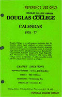 Douglas College Calendar 1976-1977