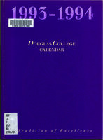 Douglas College Calendar 1993-1994