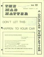The Mad Hatter:  a Douglas Newsletter, February 21, 1973