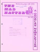 The Mad Hatter:  a Douglas Newsletter, April 25, 1973