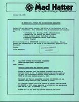 The Mad Hatter:  a Douglas Newsletter, October 25, 1982