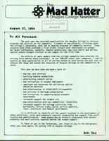The Mad Hatter:  a Douglas Newsletter, August 27, 1984