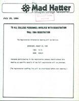 The Mad Hatter:  a Douglas Newsletter, July 30, 1984