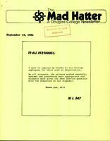 The Mad Hatter:  a Douglas Newsletter, September 10, 1984