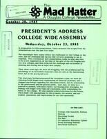 The Mad Hatter:  a Douglas Newsletter, October 30, 1985