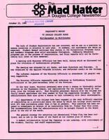 The Mad Hatter:  a Douglas Newsletter, October 23, 1981