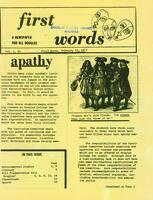 First Words, February 14, 1972
