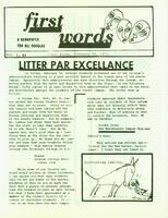 First Words, February 29, 1972