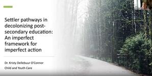 Settler pathways in decolonizing post-secondary education: An imperfect framework for imperfect action