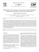 Preparing for winter: Divergence in the summer-autumn hematological profiles from representative species of the squirrel family