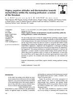 Stigma, negative attitudes and discrimination towards mental illness within the nursing profession: a review of the literature