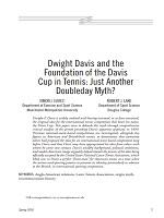 Dwight Davis and the foundation of the Davis cup in tennis: Just another doubleday myth?