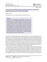 Tim Henman, British tennis and the social construction of English identity in the 1990s and 2000s