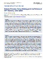 Ontario pension policy making and the politics of CPP reform, 1963–2016