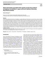 Plant communities associated with a species at risk: Omus audouini (Coleoptera: Cicindelidae) in upper salt marsh habitat at Boundary Bay, British Columbia