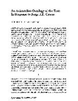[Review of the book "An Aristotelian ontology of the text", by J. E. Gracia]