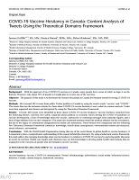 COVID-19 vaccine hesitancy in Canada: Content analysis of tweets using the theoretical domains framework