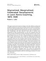 Stigmatized, marginalized, celebrated: Developments in Lawn Tennis coaching, 1870-1939