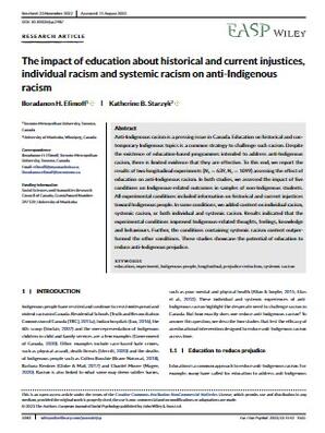 The impact of education about historical and current injustices, individual racism and systemic racism on anti-Indigenous racism