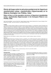Efecto del fuego sobre la estructura poblacional de Hypericum styphelioides en la Reserva Ecológica Los Pretiles, Cuba