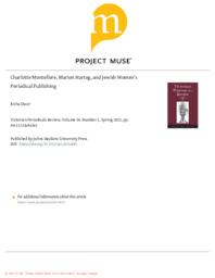 Charlotte Montefiore, Marion Hartog, and Jewish women's periodical publishing