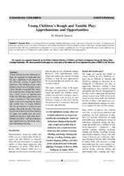 Young children's rough and tumble play: apprehensions and opportunities