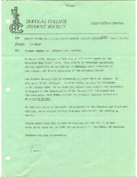 Douglas College Student Society Memo - Student Protest