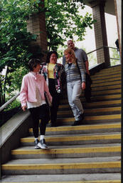 Thomas Haney Centre: Students on exterior steps