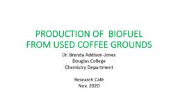Production of biofuel from used coffee grounds
