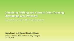 Combining writing and content tutor training: developing best practises