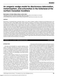An orogenic wedge model for diachronous deformation, metamorphism, and exhumation in the hinterland of the northern Canadian Cordillera