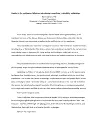 Ripples in the multiverse: What can role-playing games bring to disability pedagogies