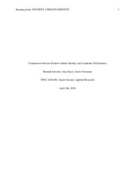 Comparison between student athlete identity and academic performance