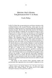 Meeting one's maker: the jeweler in "Fitt V of Pearl"