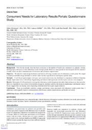 Consumers’ needs for laboratory results portals: Questionnaire study