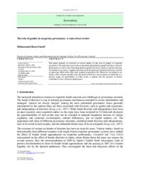 The role of gender in corporate governance: A state-of-art review
