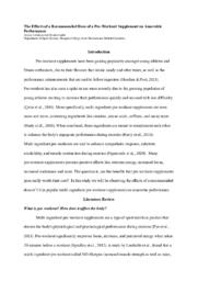 The effects of a recommended dose of a pre-workout supplement on anaerobic performance