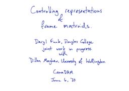 Controlling representations of frame matroids