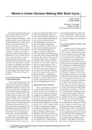 Women’s career decision-making after brain injury