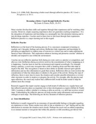 Becoming a better coach through reflective practice