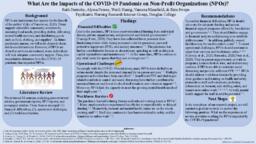 What are the impacts of the COVID-19 pandemic on non-profit organizations (NPOs)