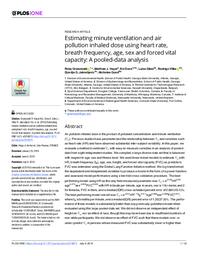 Estimating minute ventilation and air pollution inhaled dose using heart rate, breath frequency, age, sex and forced vital capacity: A pooled-data analysis