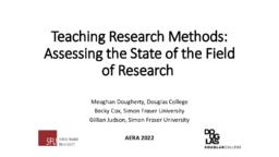 Teaching research methods: Assessing the state of the field of research