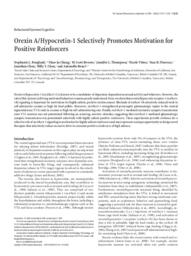 Orexin A/Hypocretin-1 selectively promotes motivation for positive reinforcers