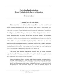 Cartesian egalitarianism: From Poullain de la Barre to Rancière