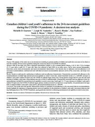 Canadian children's and youth's adherence to the 24-h movement guidelines during the COVID-19 pandemic: A decision tree analysis