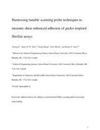 Harnessing tunable scanning probe techniques to measure shear enhanced adhesion of gecko-tnspired fibrillar arrays