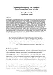 Cosmopolitanism, custom, and complexity: Kant's cosmopolitan norms in action
