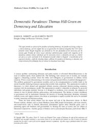 Democratic paradoxes: Thomas Hill Green on democracy and education
