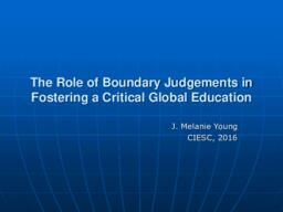 The role of boundary judgements in fostering a critical global education